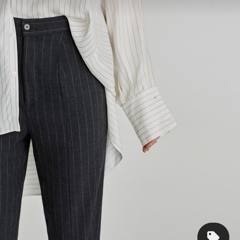 Zara pin striped pants, size S, charcoal